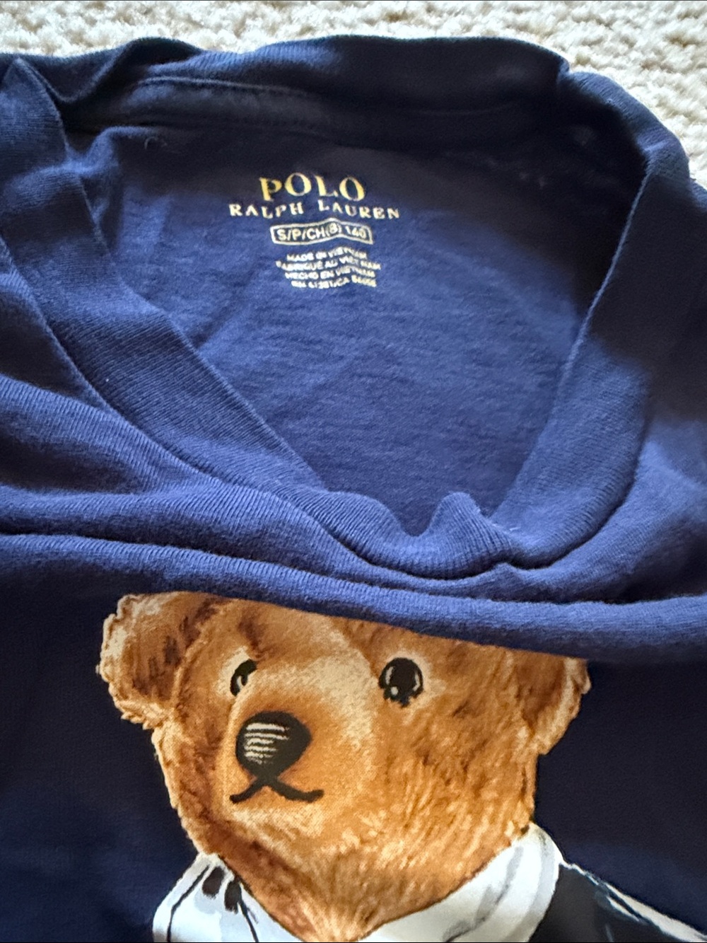 Ralph Lauren Navy Long-Sleeve Polo Bear Graphic Tee - Picture 2 of 2